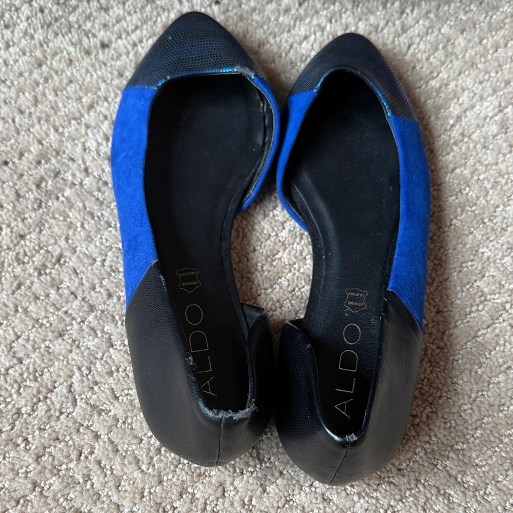 Aldo Women's Black and Royal Blue Loafers